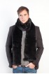 Black rex fur stole - scarf